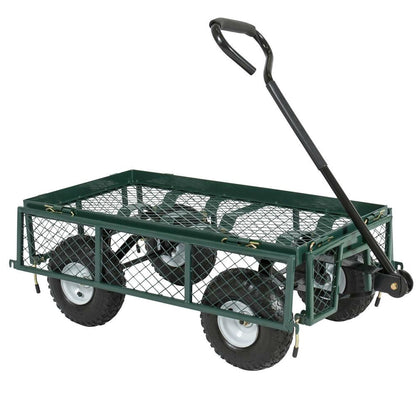 Heavy Duty Green Steel Garden Utility Cart - 400 lbs Capacity & Removable Sides – Duvencioglu