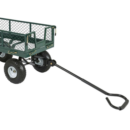 Heavy Duty Green Steel Garden Utility Cart - 400 lbs Capacity & Removable Sides – Duvencioglu