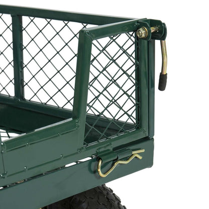 Heavy Duty Green Steel Garden Utility Cart - 400 lbs Capacity & Removable Sides – Duvencioglu