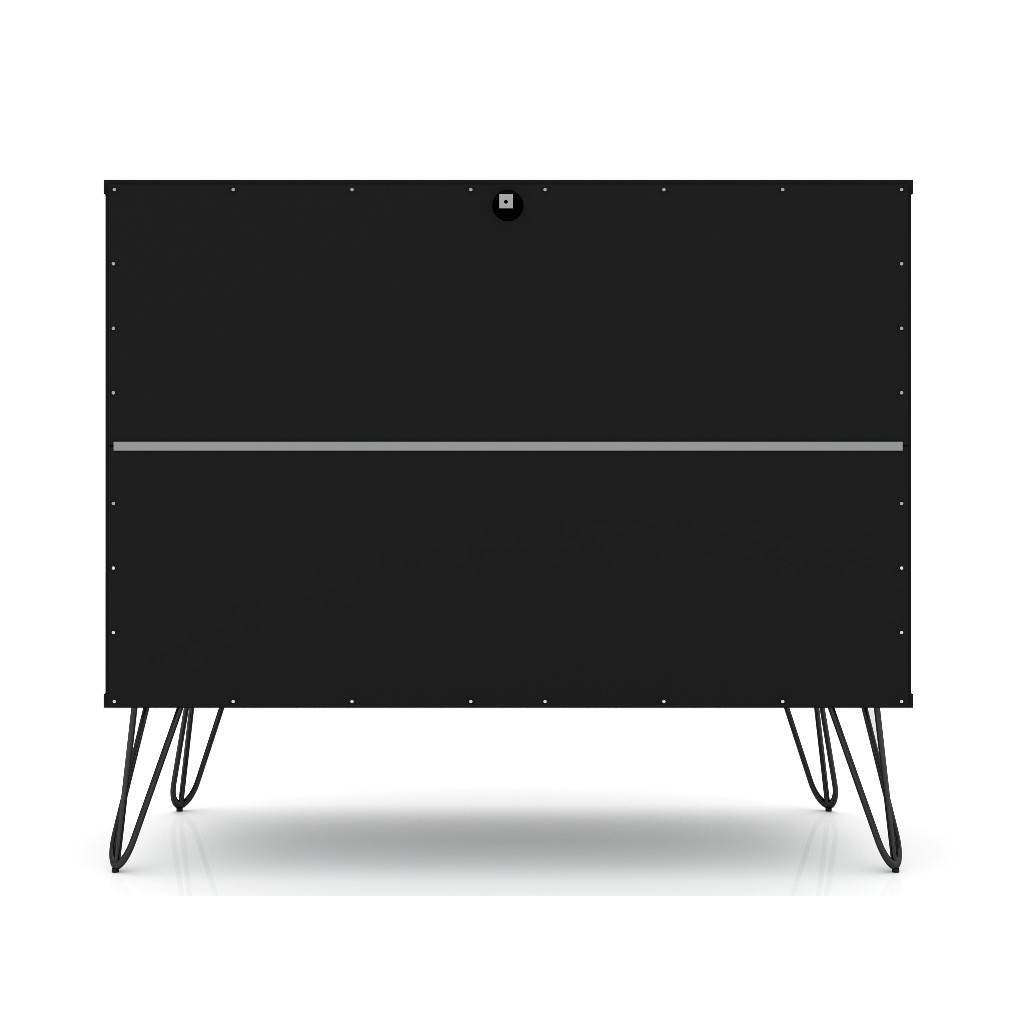Modern Scandinavian 3-Drawer Dresser - Mid-Century Black Wood Finish