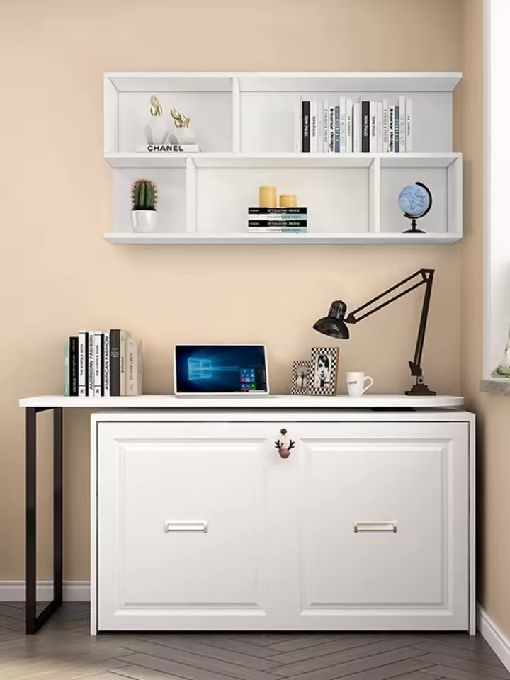 Compact Office Desk with Foldable Bed