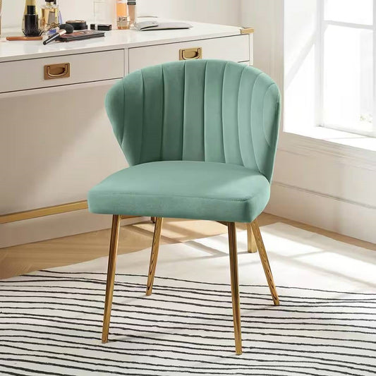 Sage Green Velvet Wingback Accent Chair - Gold Metal Legs & Tufted Back – Duvencioglu
