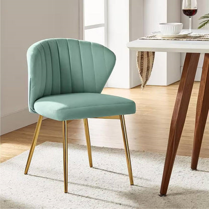 Sage Green Velvet Wingback Accent Chair - Gold Metal Legs & Tufted Back – Duvencioglu