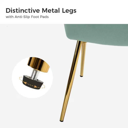 Sage Green Velvet Wingback Accent Chair - Gold Metal Legs & Tufted Back – Duvencioglu