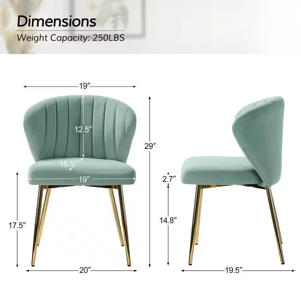 Sage Green Velvet Wingback Accent Chair - Gold Metal Legs & Tufted Back – Duvencioglu