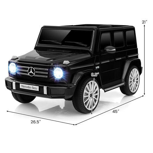 12V Licensed Mercedes-Benz G500 Kids Ride-On Car - Remote Control & Suspension (White) – Duvencioglu