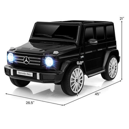 12V Licensed Mercedes-Benz G500 Kids Ride-On Car - Remote Control & Suspension (White) – Duvencioglu