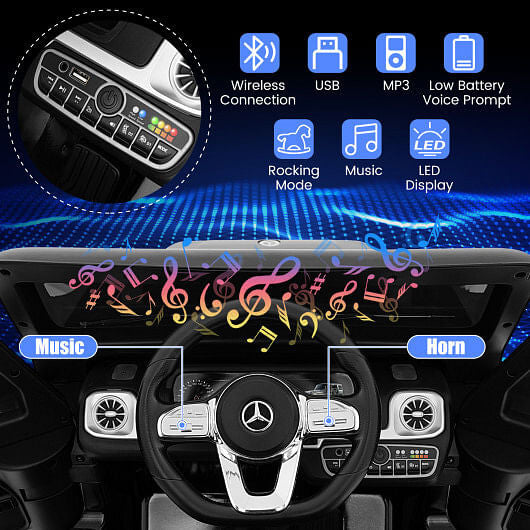12V Licensed Mercedes-Benz G500 Kids Ride-On Car - Remote Control & Suspension (White) – Duvencioglu