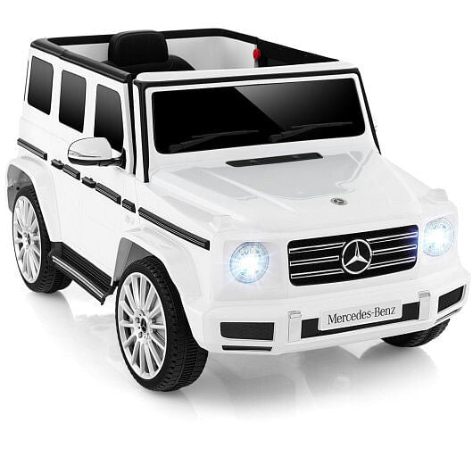 12V Licensed Mercedes-Benz G500 Kids Ride-On Car - Remote Control & Suspension (White) – Duvencioglu