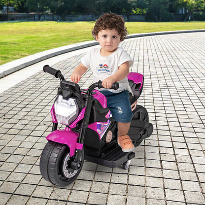 6V Kids Ride-on Motorcycle - Detachable Training Wheels & LED Lights (Blue) – Duvencioglu