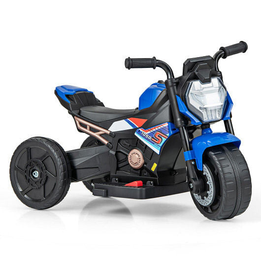 6V Kids Ride-on Motorcycle - Detachable Training Wheels & LED Lights (Blue) – Duvencioglu