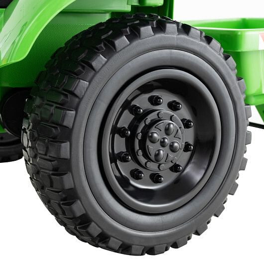 12V 2-in-1 Kids Ride-On Tractor - Trailer, 3-Speed Remote Control & EVA Wheels (Grayish Green) – Duvencioglu