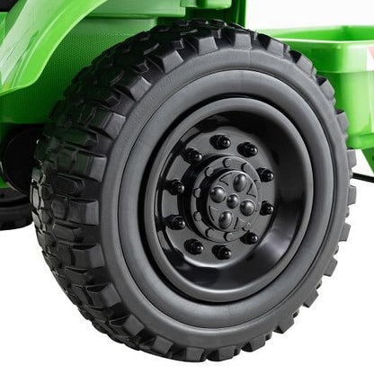 12V 2-in-1 Kids Ride-On Tractor - Trailer, 3-Speed Remote Control & EVA Wheels (Grayish Green) – Duvencioglu