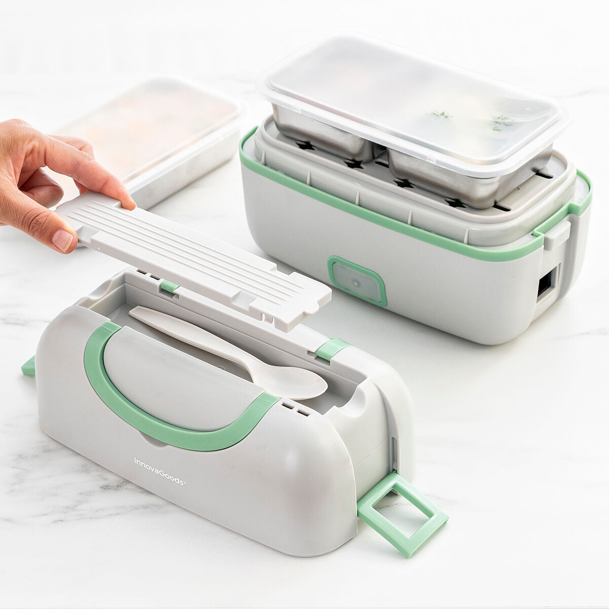 3-in-1 Electric Steamer Lunch Box with Recipes Beneam InnovaGoods – Duvencioglu
