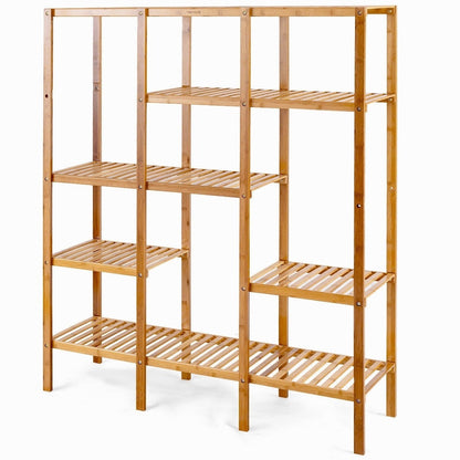 Eco-Friendly Bamboo 4-Shelf Bookcase - Multi-Tier Storage Rack