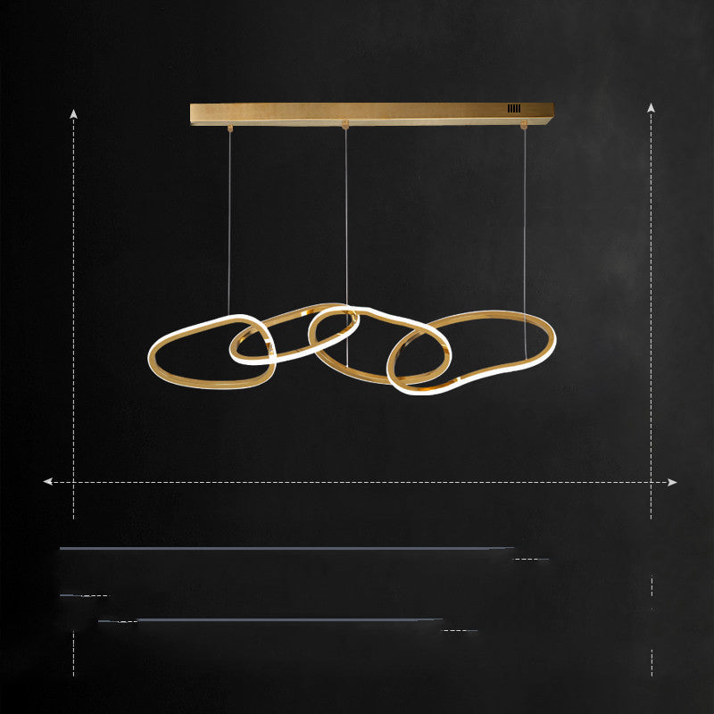 Postmodern Rattan Ring LED Chandelier – 4/5-Ring Stepless Dimming Pendant – Duvencioglu