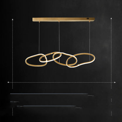 Postmodern Rattan Ring LED Chandelier – 4/5-Ring Stepless Dimming Pendant – Duvencioglu