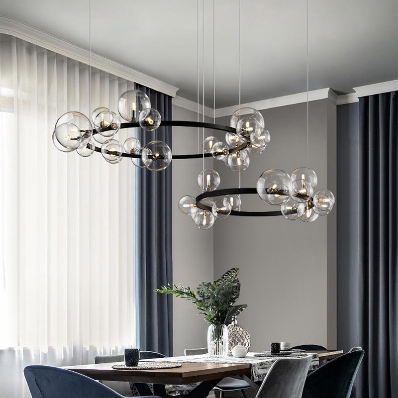 Glass-Ball LED Chandelier – 90×28×30 cm & 120×28×30 cm Pendants – Duvencioglu