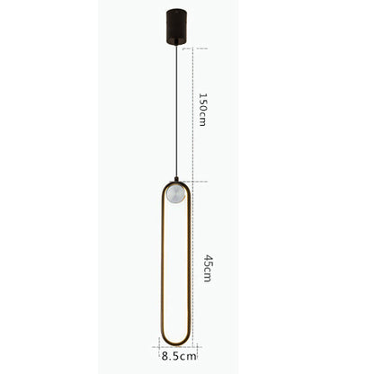 Nordic Oval LED Bedside Chandelier – Aluminum-Alloy Pendant – Duvencioglu