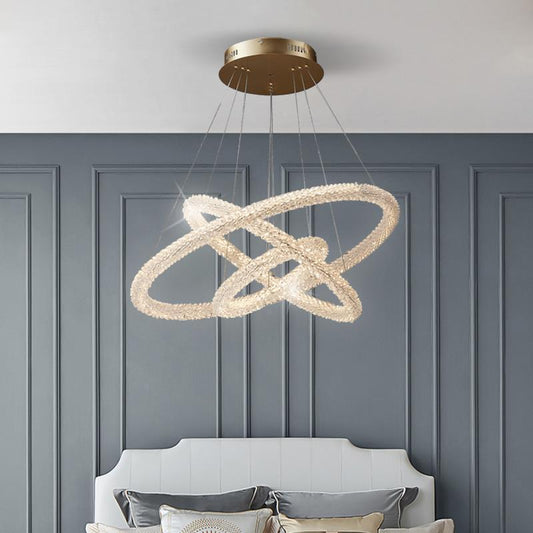 Crystal Ring LED Chandelier – Internet-Celebrity Light-Luxury Pendant – Duvencioglu