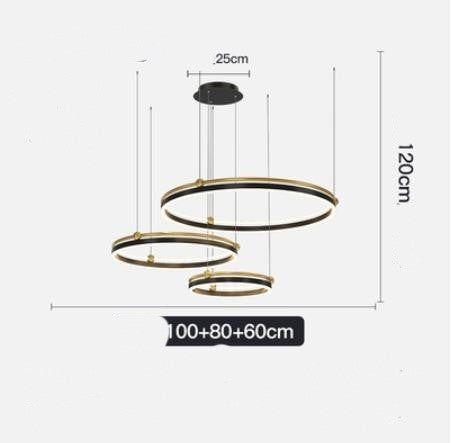 Brushed-Aluminum Fish-Line LED Chandelier – 5000 K Pendant – Duvencioglu