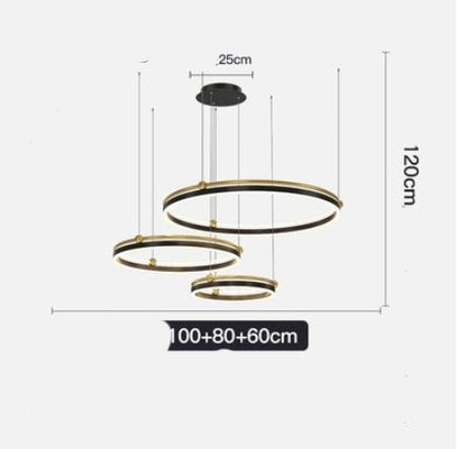 Brushed-Aluminum Fish-Line LED Chandelier – 5000 K Pendant – Duvencioglu