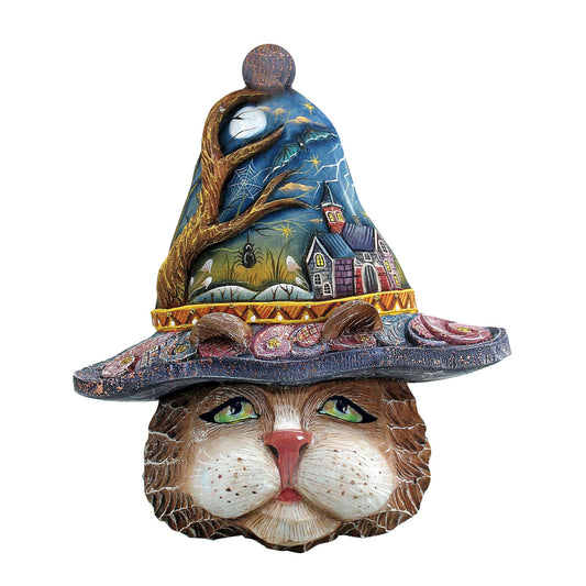 "Halloween Eve Cat" Wooden Door Hanger - Thanksgiving & Halloween Decor by G. DeBrekht (Made in USA) – Duvencioglu