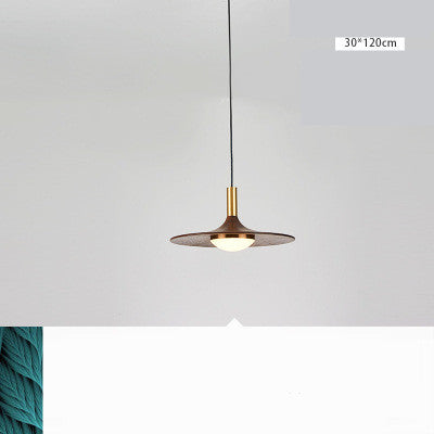 Nordic Retro Flying Saucer Chandelier – Wood & Iron Pendant for Bars – Duvencioglu