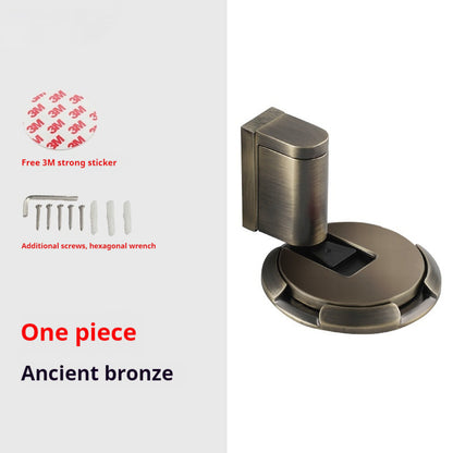 Punch‑Free Mechanical Floor Suction Door Stopper – Windproof, Heavy‑Duty
