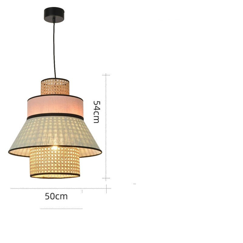 Japanese-Style Handwoven Rattan LED Chandelier – 3000 K Pendant – Duvencioglu