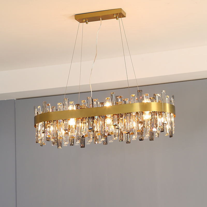 Stainless-Steel Crystal LED Chandelier – 8–20 Lights, 1 m Adjustable Pendant – Duvencioglu