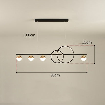 Nordic Rectangular LED Chandelier – Black & Gold 80/95/120 cm Pendant – Duvencioglu