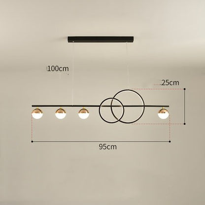 Nordic Rectangular LED Chandelier – Black & Gold 80/95/120 cm Pendant – Duvencioglu