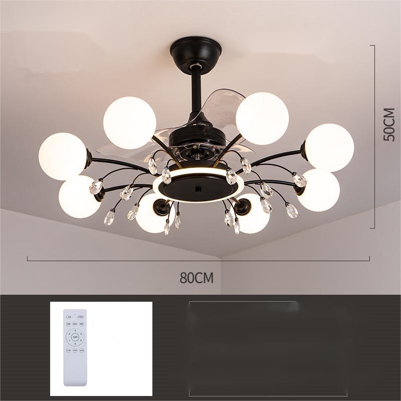 Creative Ceiling Fan Chandelier – 8/10-Head Tri-Color LED Pendant – Duvencioglu