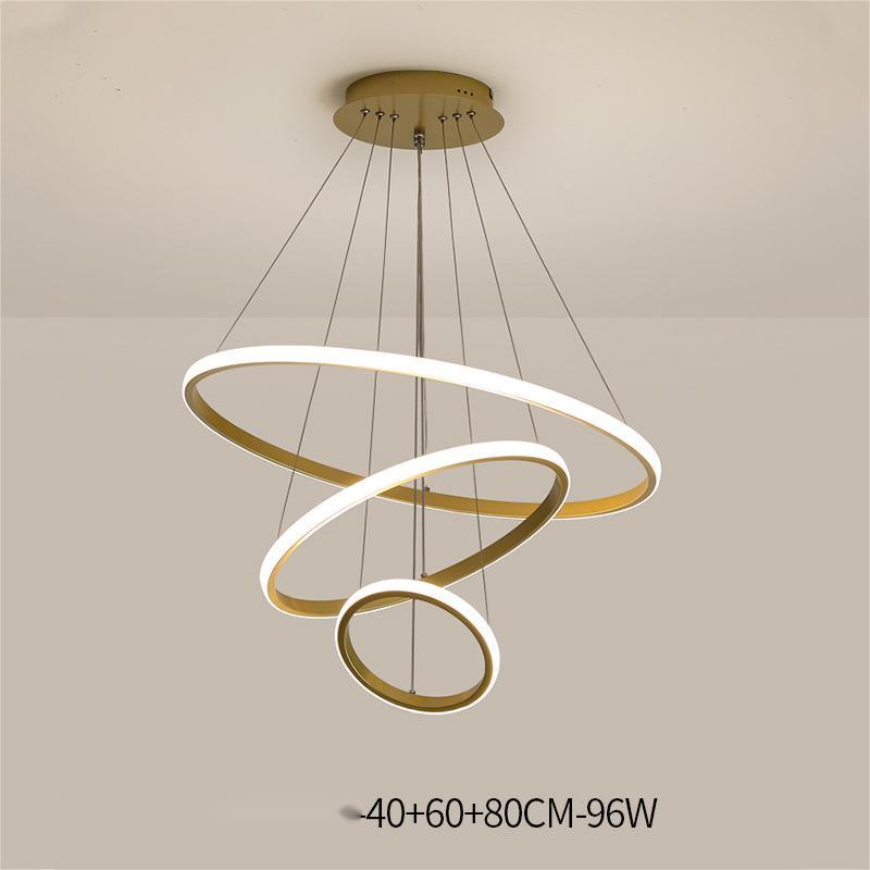 Smart Gold Multi-Ring LED Chandelier – Bluetooth, App & Voice Control – Duvencioglu