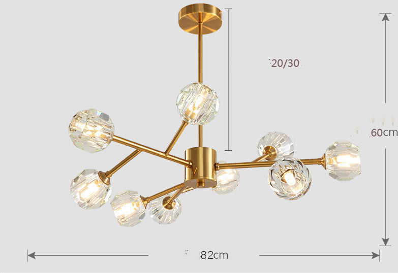 All-Copper Remote-Control LED Chandelier – Luxury Crystal Pendant – Duvencioglu