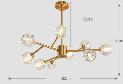 All-Copper Remote-Control LED Chandelier – Luxury Crystal Pendant – Duvencioglu