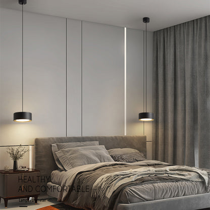 Scandinavian Single-Head LED Bedside Chandelier – Small Iron Pendant – Duvencioglu