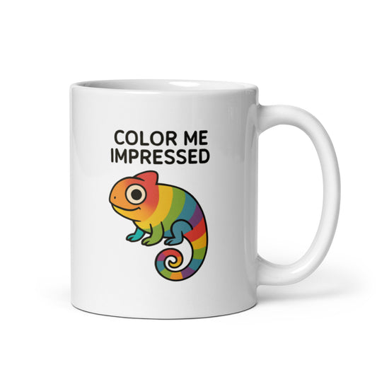 Color Me Impressed Mug – Colorful Chameleon Cup for Fun Gift Giving – Duvencioglu