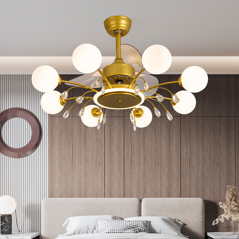 Creative Ceiling Fan Chandelier – 8/10-Head Tri-Color LED Pendant – Duvencioglu