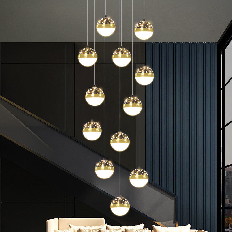 Nordic Luxury Duplex Staircase LED Chandelier – Model D6468 – Duvencioglu