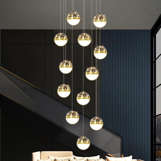 Nordic Luxury Duplex Staircase LED Chandelier – Model D6468 – Duvencioglu