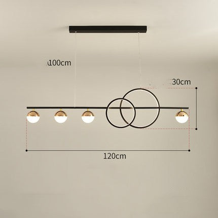 Nordic Rectangular LED Chandelier – Black & Gold 80/95/120 cm Pendant – Duvencioglu
