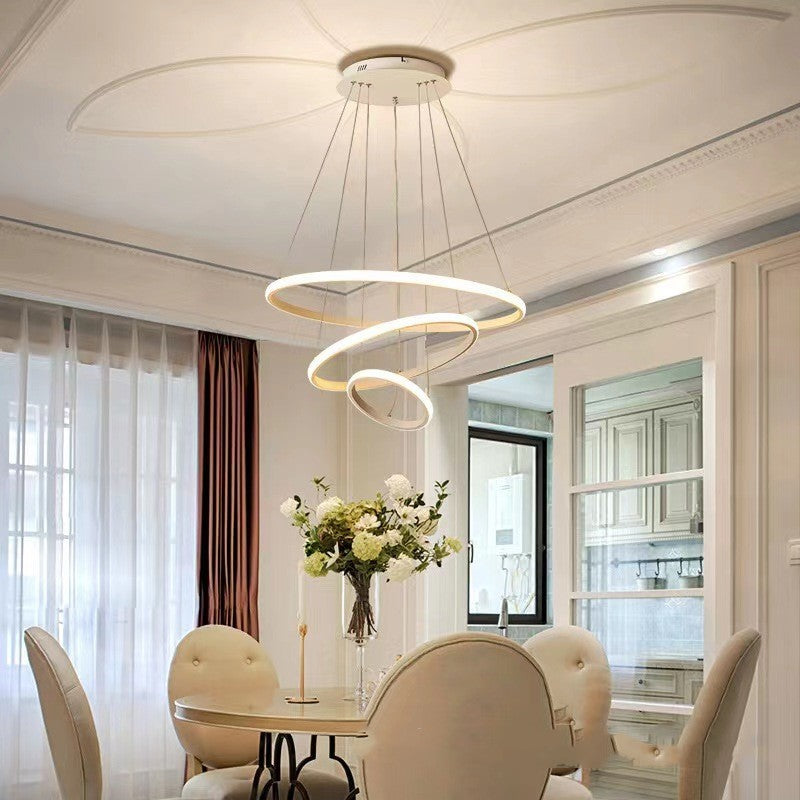 Adjustable Modern Iron LED Fish-Line Chandelier – Smart Eye-Protection Dining Pendant – Duvencioglu