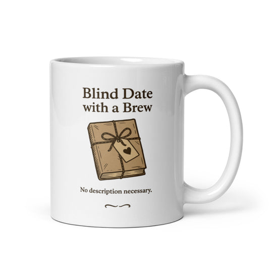 Blind Date With a Brew Mug – Book Mystery Coffee Cup, Literary Surprise Gift – Duvencioglu
