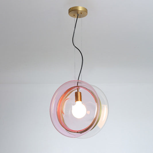 Scandinavian Macaron Glass Bedside Chandelier – 250 mm Pendant – Duvencioglu