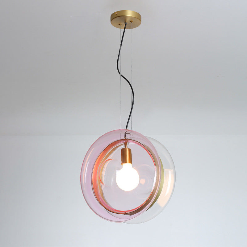 Scandinavian Macaron Glass Bedside Chandelier – 250 mm Pendant – Duvencioglu