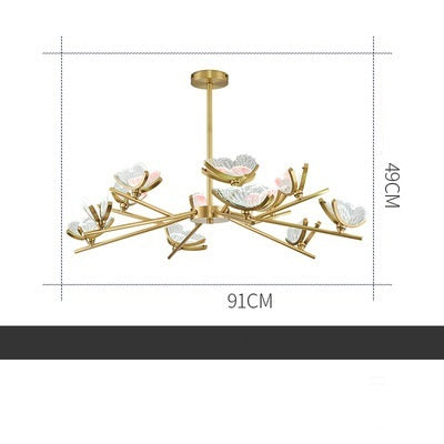 Luxury All-Copper LED Chandelier – Modern Minimalist Pendant – Duvencioglu
