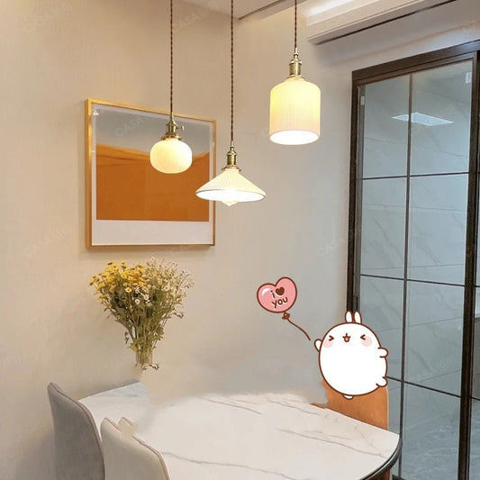 All-Copper Glass Chandelier – Nordic Pendant for Dining, Bedside & More – Duvencioglu