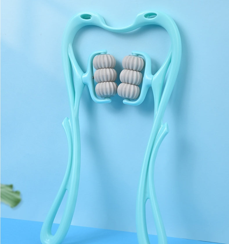 6-Roller Manual Neck Massager - Deep Tissue Relief Tool with Natural Jade Scraper – Duvencioglu